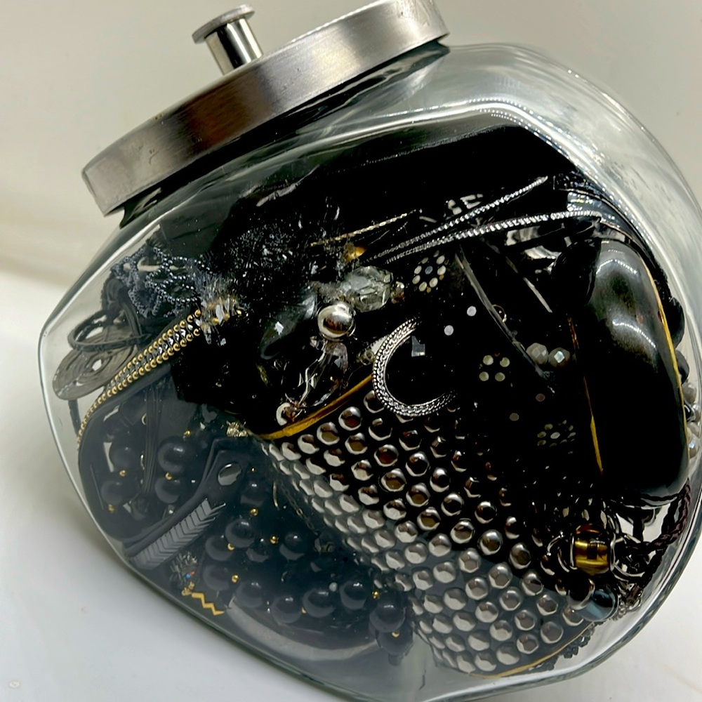 Vintage Jewelry Mystery Jar (black tone)